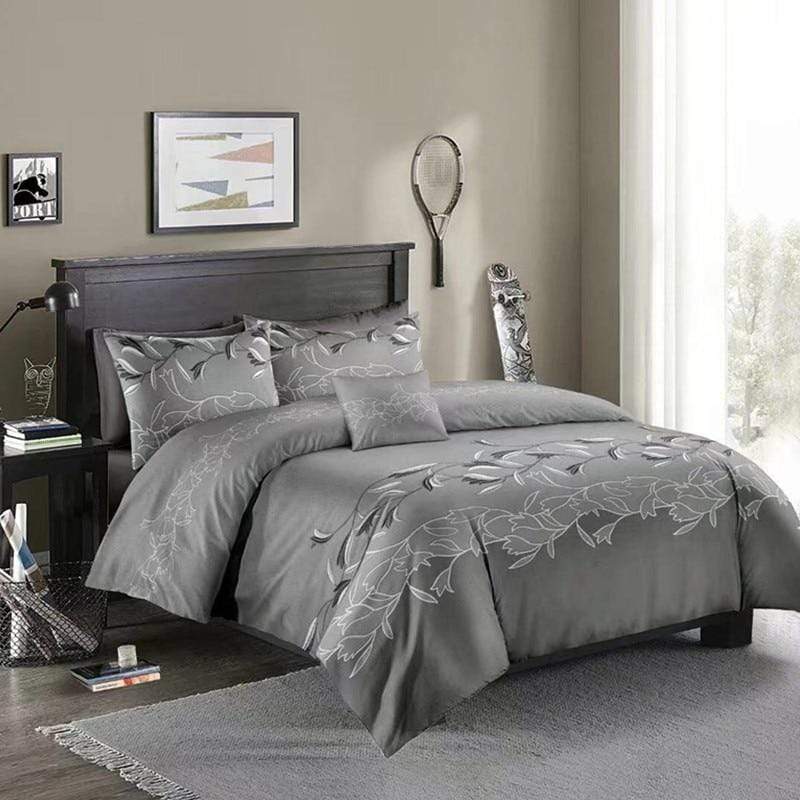 Leafed Up Duvet Cover Set - Nordic Side - bed, bedding, bedroom, duvet