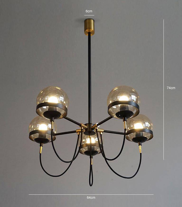 Dexter glass orb 5 head chandelier - Nordic Side - architecture, arcitecture, art, artichture, artist, bathroom vanity, contemporaryart, crystal chandelier, decor, decoration, design, designe