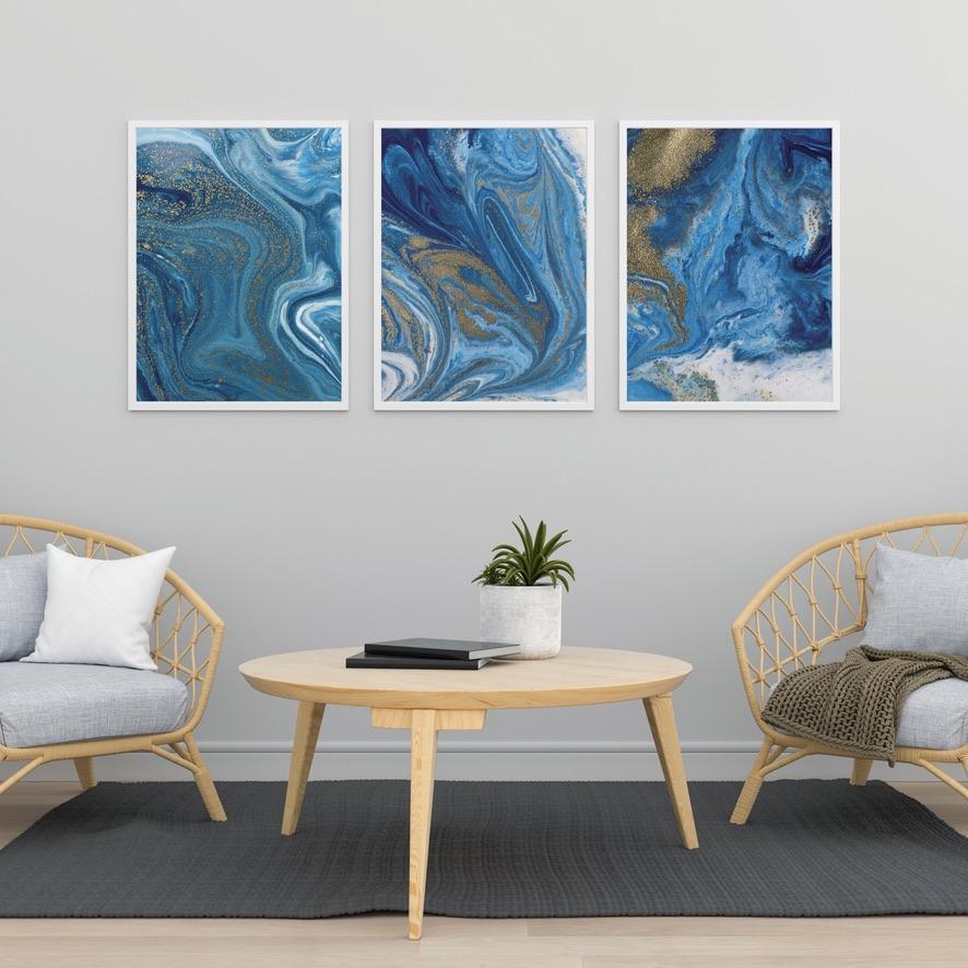 Ocean Marble Prints - Nordic Side - Art + Prints, not-hanger