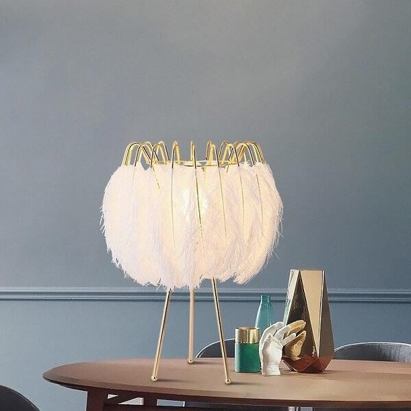Fillena Modern Minimalist Warm Feather Table Lamp - Nordic Side - architecture, arcitecture, art, artichture, artist, contemporaryart, crystal chandelier, decor, decoration, design, designer,