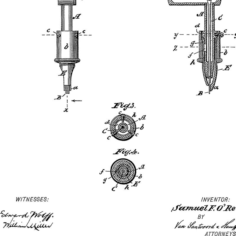 Tattoo Machine Patent Print