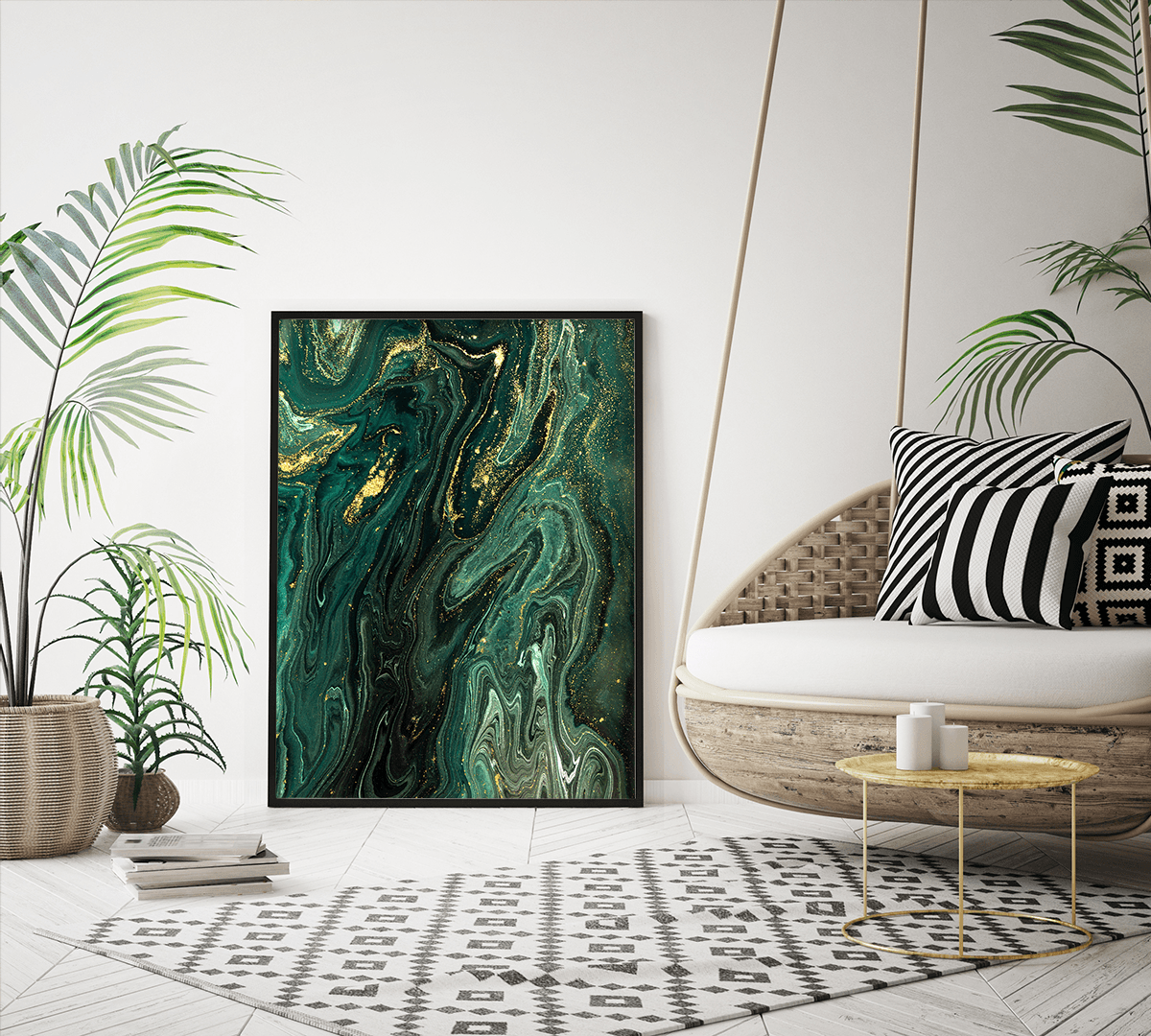 Emerald Marble Prints - Nordic Side - Art + Prints, not-hanger