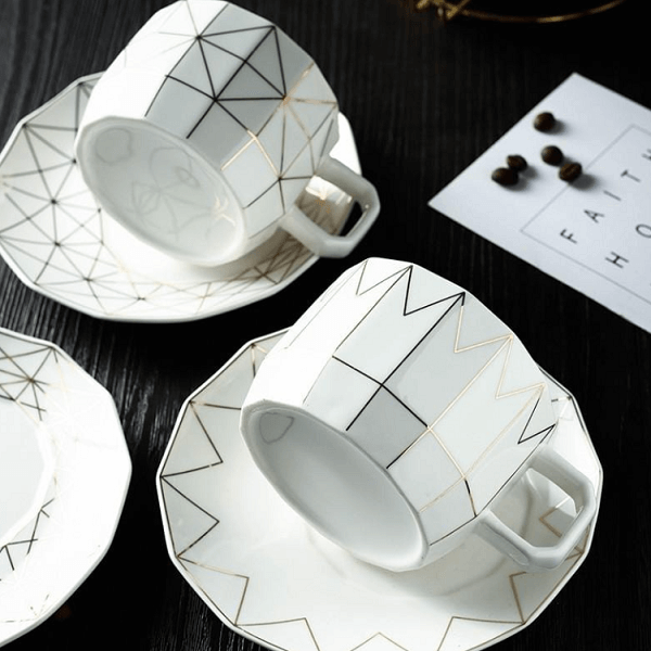 Geo Slice Teacup Collection Set - Nordic Side - amazing, architecture, arcitecture, art, artist, beautiful, business, canvas, clock, clocks, contemporaryart, decor, decoration, decorideas, de