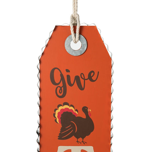 Glitzhome 35.5"H Fall and Thanksgiving Double Sided Wooden Porch Sign