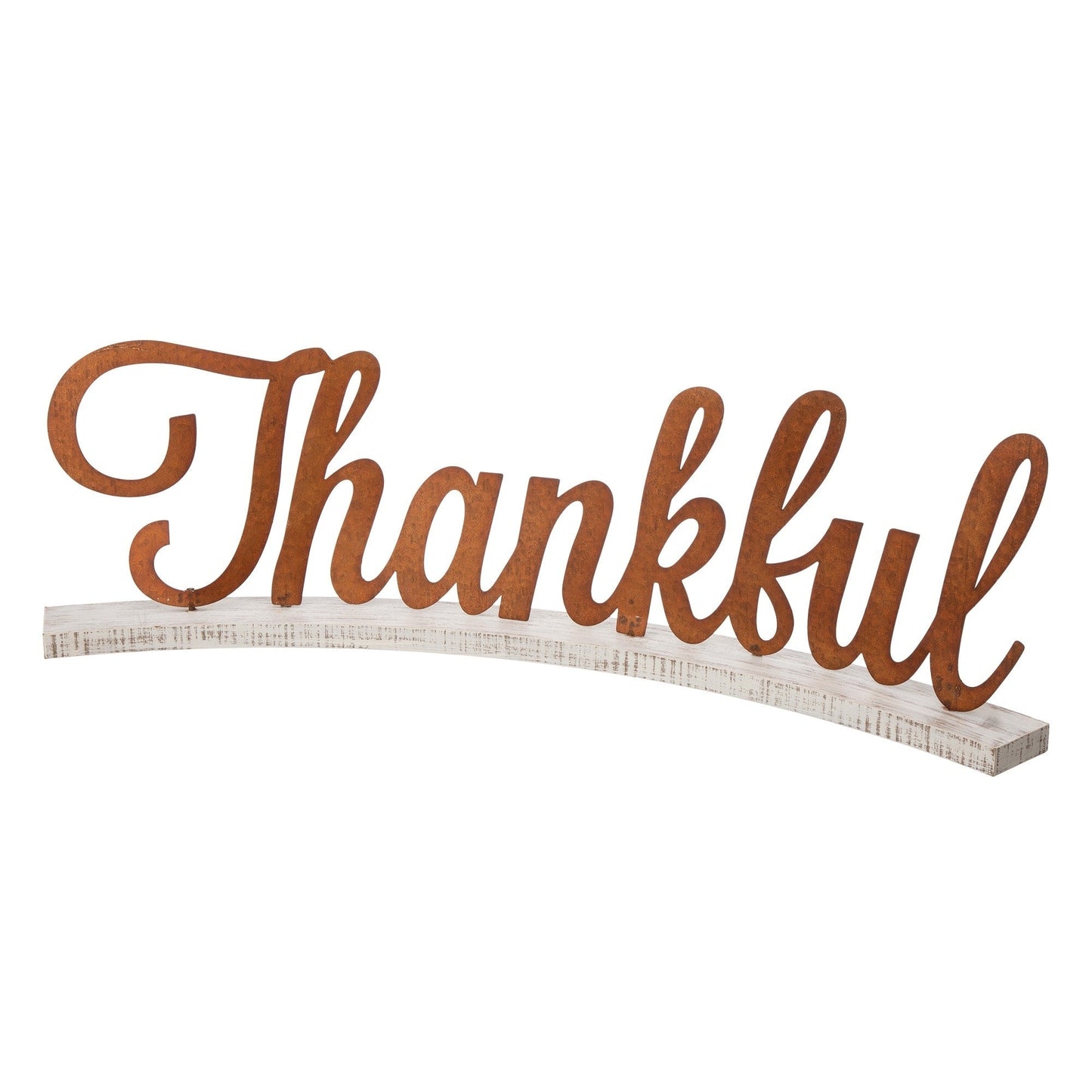 Glitzhome Fall Wooden and Metal Thankful Table Decor