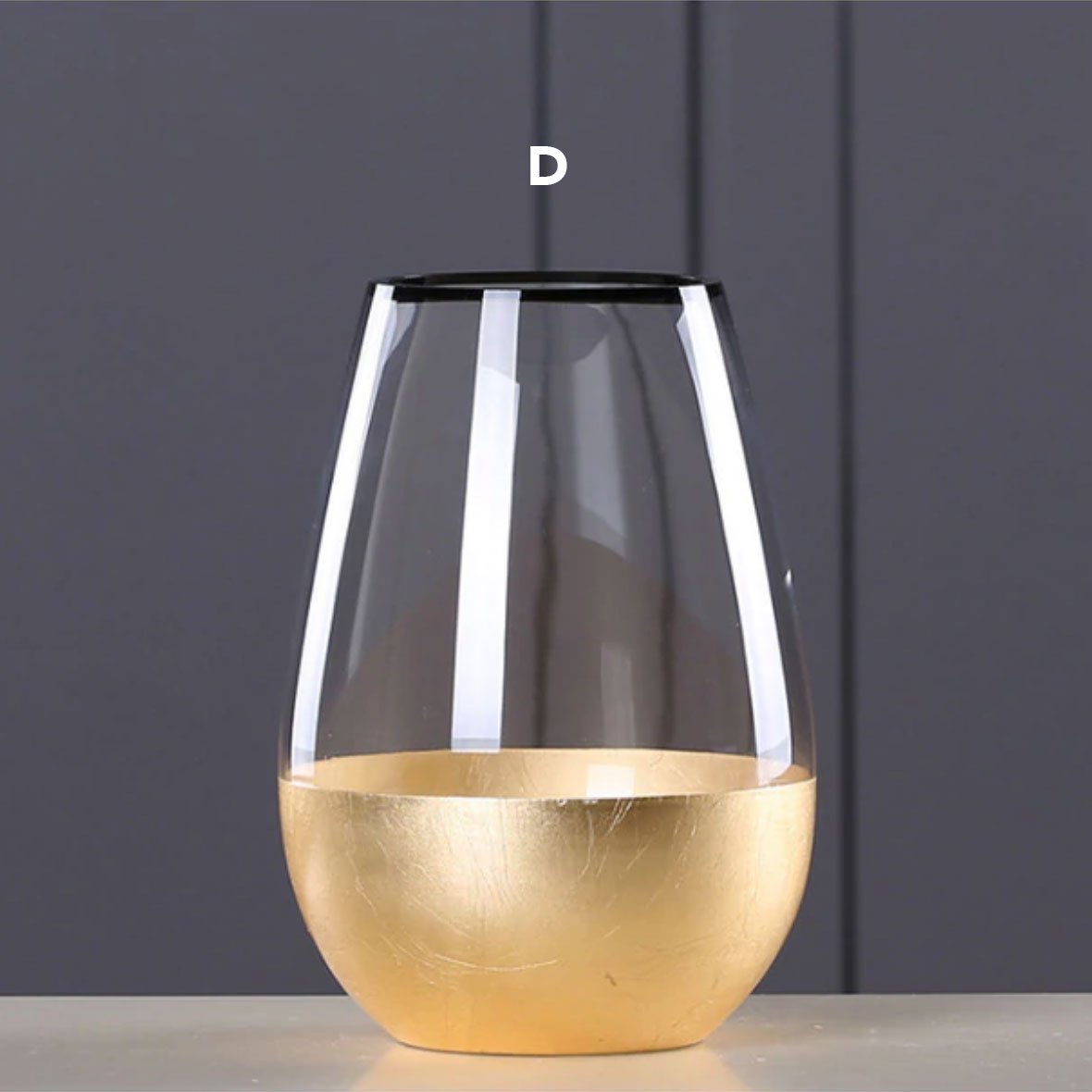 Gold Foiled Glass Vase - Nordic Side - 