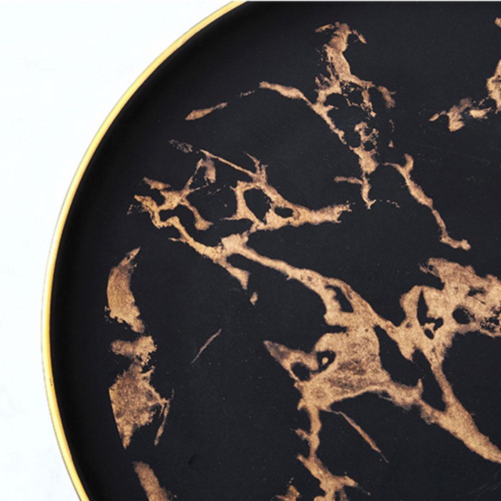 Gold Inlay Marble Plate - Nordic Side - 