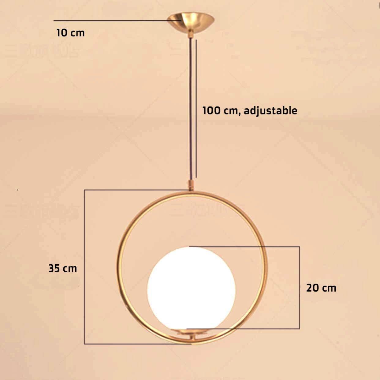 Gold Metal Globe Pendant - Nordic Side - 