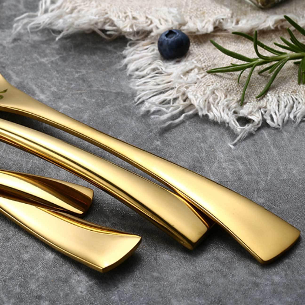Gold Slim Metal Cutlery Set - Nordic Side - 