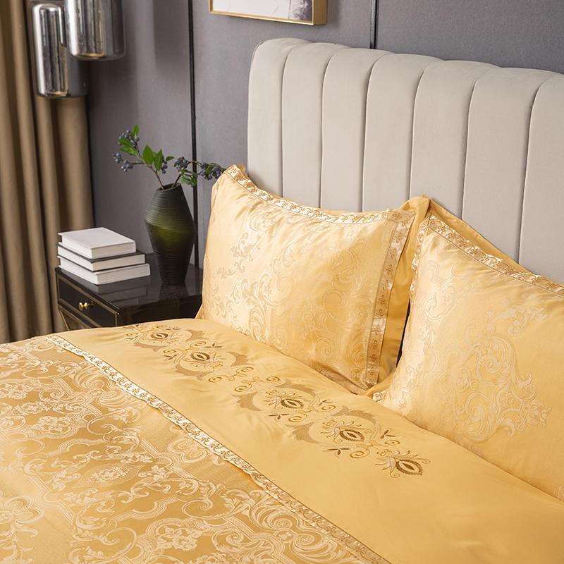 Tuscan Sun Soft Silky Satin Jacquard Bedding Set