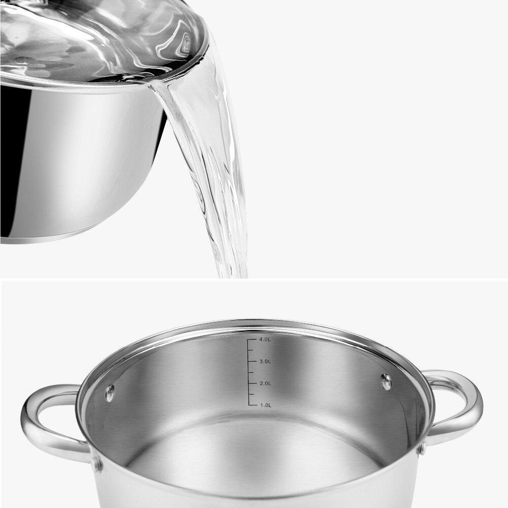 Cookware Set 12-Piece Kitchen Stainless Steel Cooking Pot & Pan Sets,Induction Safe,Saucepan,Casserole,pan with Glass lid (Silver) - Nordic Side - 12, Cooking, Cookware, Glass, Kitchen, lid, 