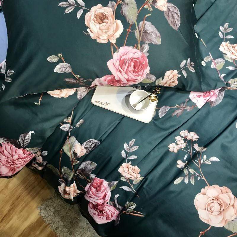 Chinoiserie Flora Duvet Cover Set - Nordic Side - bed, bedding, spo-disabled