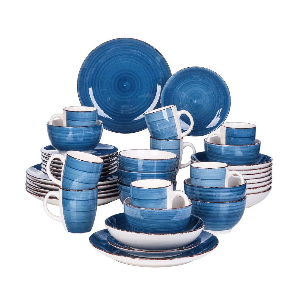 Bella 40-Pieces Porcelain Dinnerware Set - Nordic Side - 40, Bella, Dinner, Dinnerware, for, Person, Pieces, PlateBowlMug, PlateDessert, PlateSoup, Porcelain, Service, Set, Vancasso, with