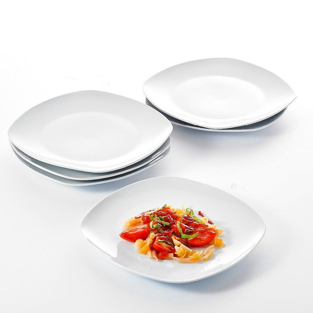 Series Elisa 18-Piece Porcelain Dinner Set Dinner Soup Dessert Plates Set for 6 Person (White) - Nordic Side - 18, Dessert, Dinner, Elisa, for, MALACASA, Person, Piece, Plates, Porcelain, Ser