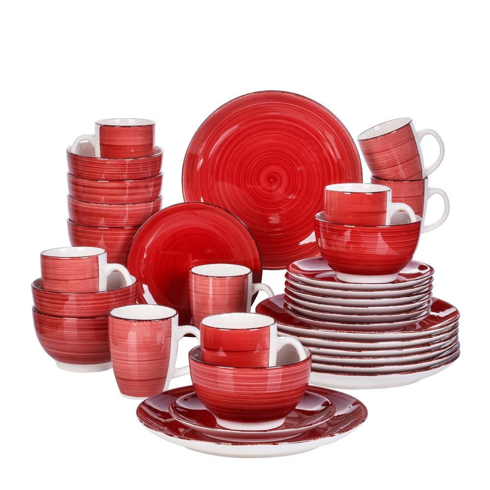 Bella-R 32-Pieces Porcelain Dinner Set - Nordic Side - 32, BellaR, Ceramic, Dinner, Look, Pieces, Plate, PlateBowlMug, PlateDessert, Porcelain, Set, Vancasso, Vintage, with