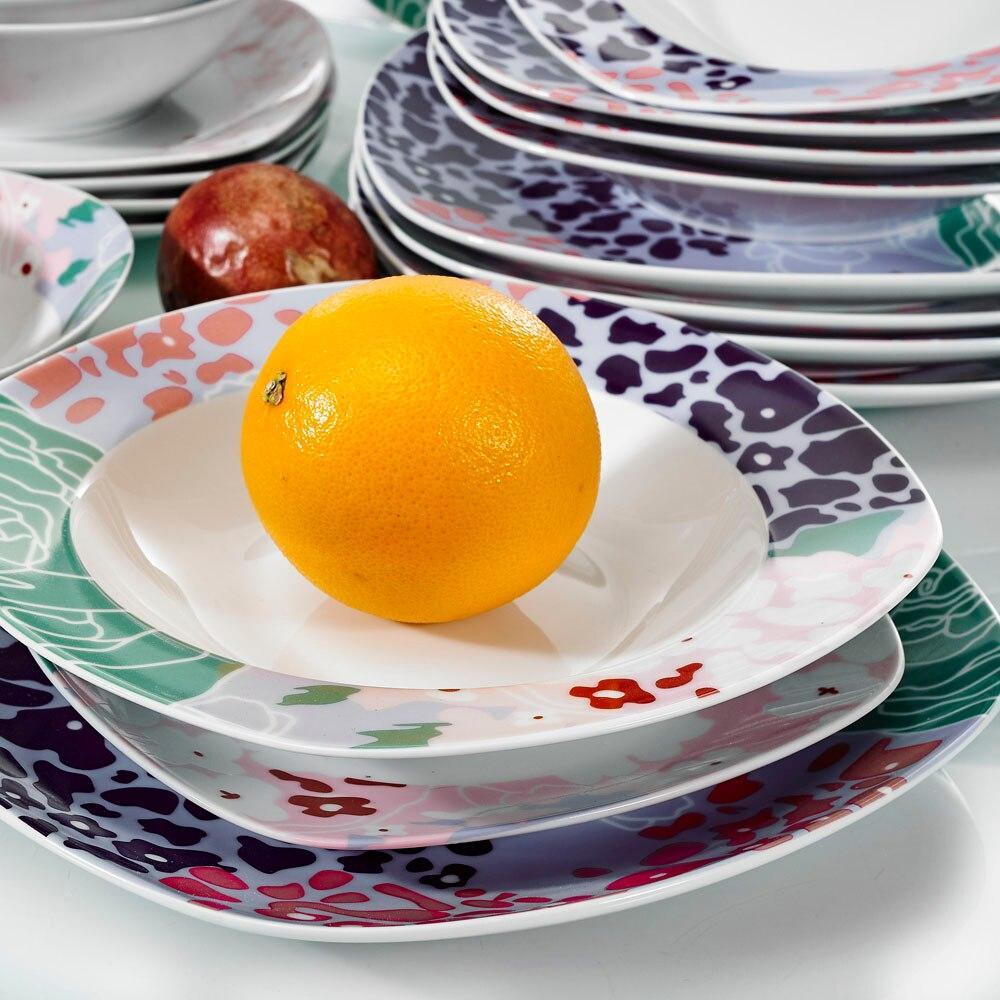 OLINA 48-Piece Porcelain Dinner Combi-Set Tableware Set with Bowls Dessert Plates Soup Plate Dinner Plates Service for 12 - Nordic Side - 12, 48, Bowls, CombiSet, Dessert, Dinner, for, OLINA,