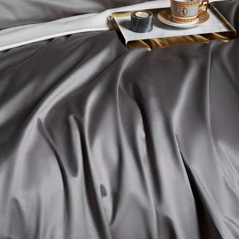 Elegant Gray Egyptian Duvet Set
