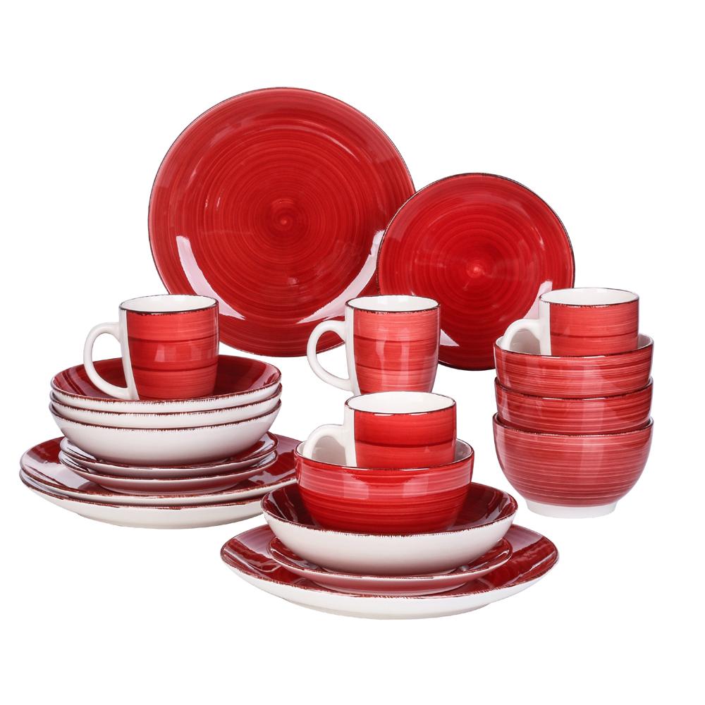 Bella-R 20-Piece Porcelain Dinnerware Set - Nordic Side - 20, BellaR, Dinner, Dinnerware, for, Person, Piece, PlateBowlMug, PlateDessert, PlateSoup, Porcelain, Service, Set, Vancasso, with