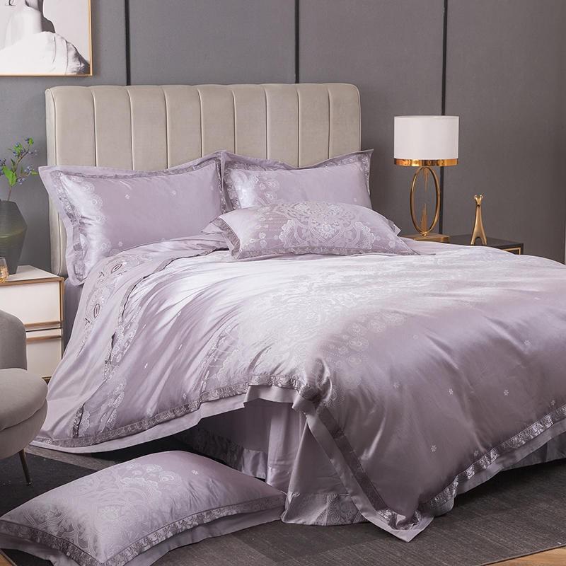 Luxury Iris Jacquard Cotton Bedding Set