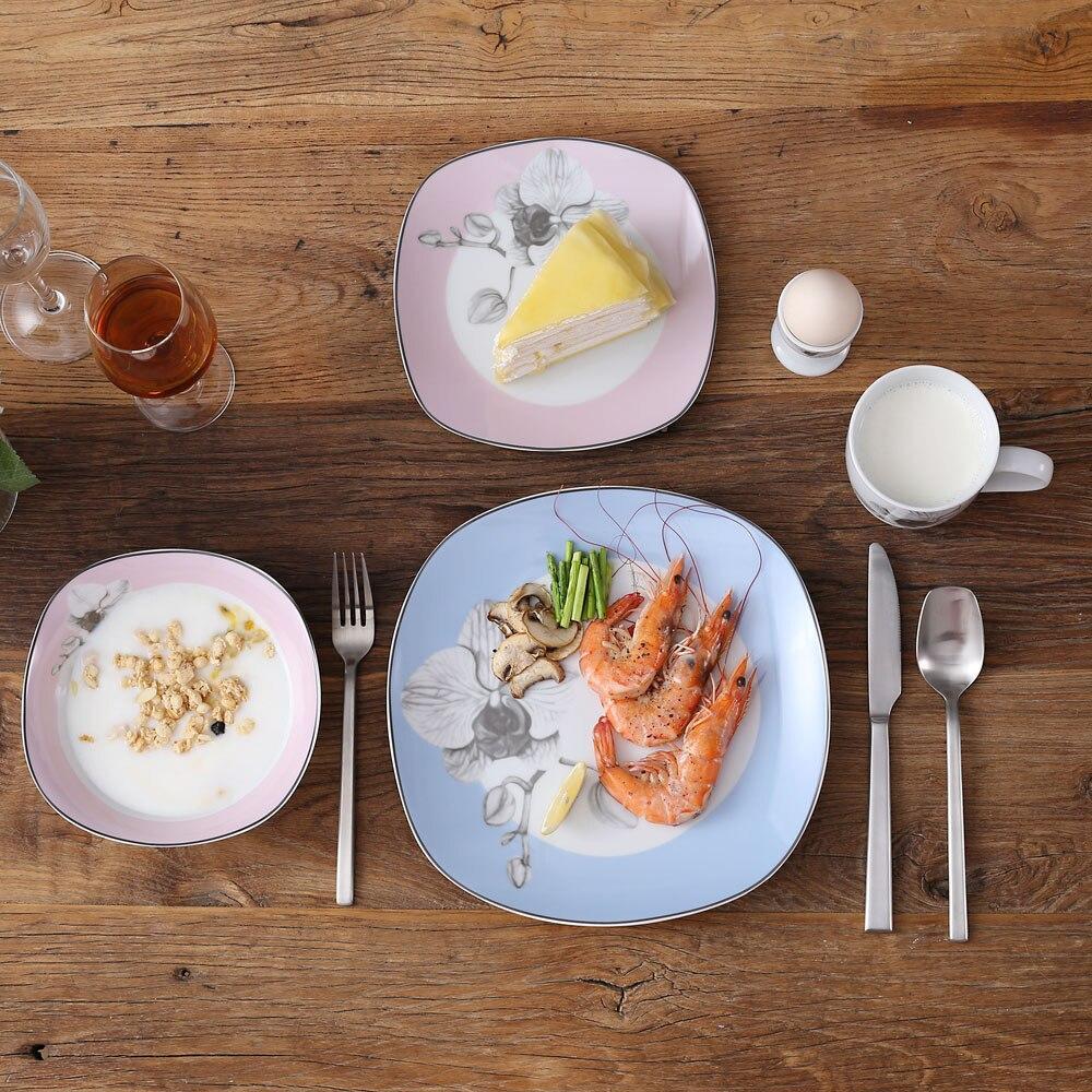 DEBBIE 40-Piece Porcelain Dinner Combi-Set with 8*Egg Cup 8*Mug 8*Dessert Plate 8*Bowl 8*Dinner Plate Cutlery Set - Nordic Side - 40, Bowl, CombiSet, Cup, Cutlery, DEBBIE, Dessert, Dinner, Eg