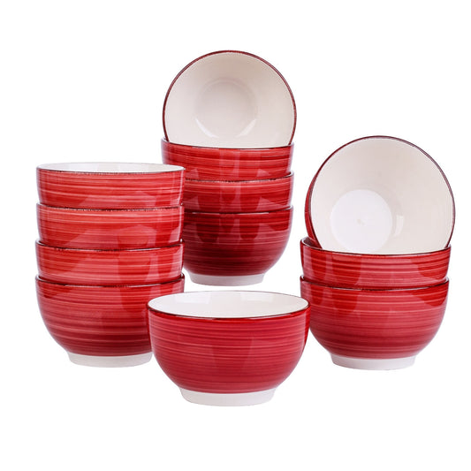 Bella-R 4/8/12-Piece 750ML Porcelain Handpainted Ceramic Bowl Set - Nordic Side - 4812, 750, BellaR, Bowl, Ceramic, Handpainted, Large, ML, Piece, Porcelain, Serving, Set, SoupMixingFruitNood