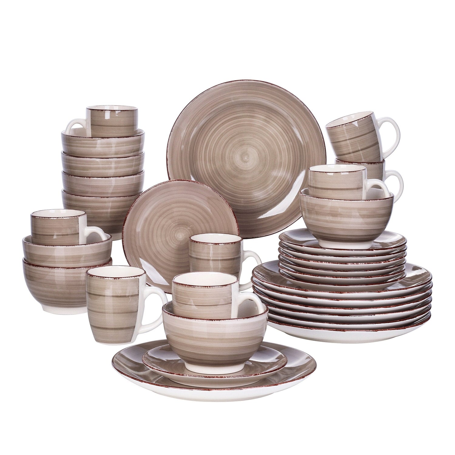 Bella-C 32-Pieces Porcelain Dinner Set - Nordic Side - 32, BellaC, Ceramic, Dinner, Look, Pieces, Plate, PlateBowlMug, PlateDessert, Porcelain, Set, Vancasso, Vintage, with