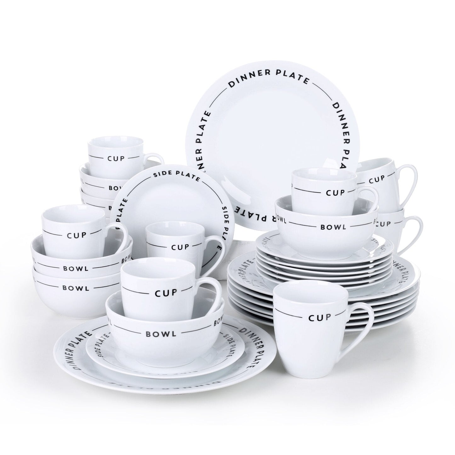 MINO Porcelain Ceramic Dinnerware(32-Pieces) - Nordic Side - 