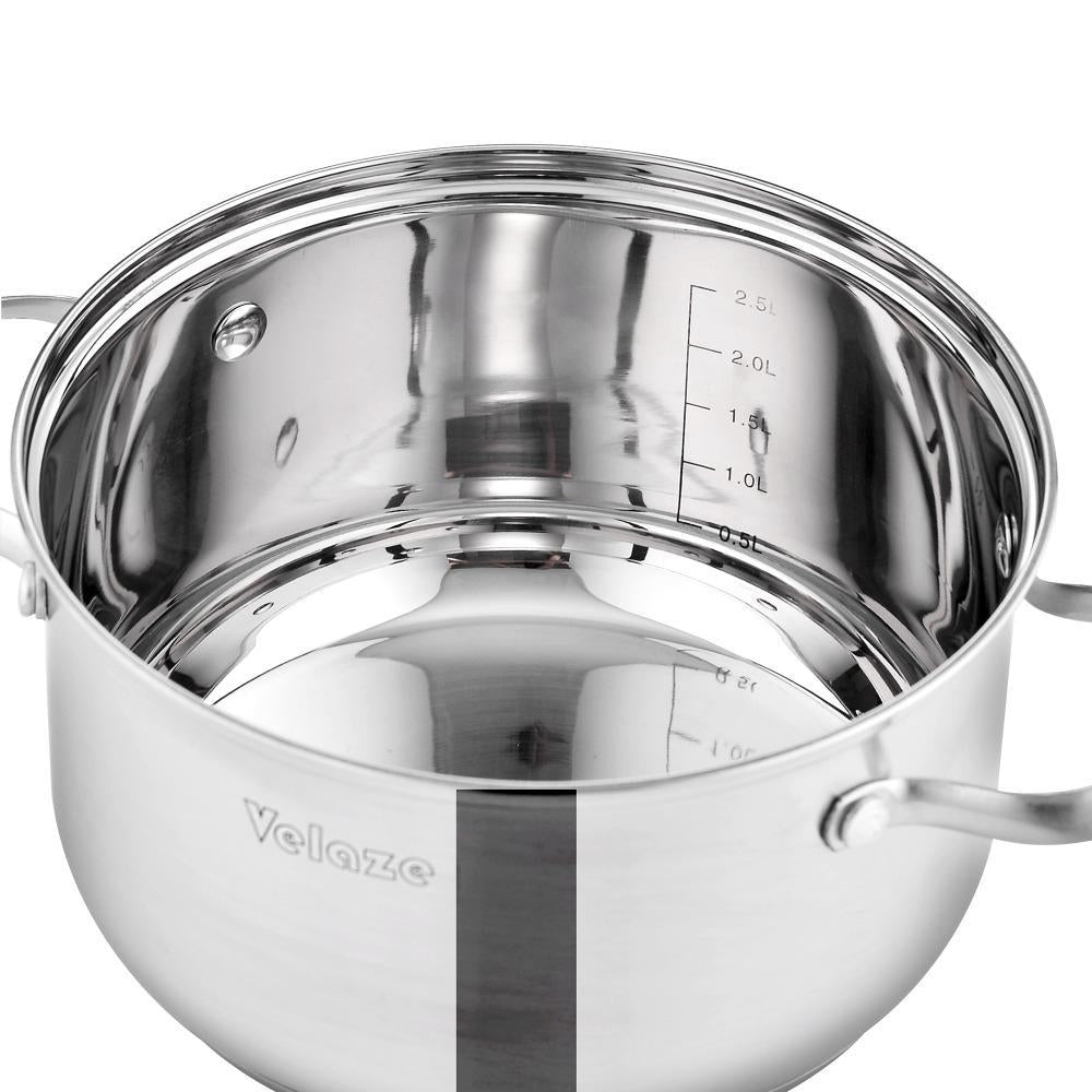 Cookware Set Stainless Steel 8-Piece Cooking Pot Pan Set Induction Safe Saucepan Casserole with Glass lid Non Stick (Silver) - Nordic Side - Casserole, Cooking, Cookware, Glass, Induction, li