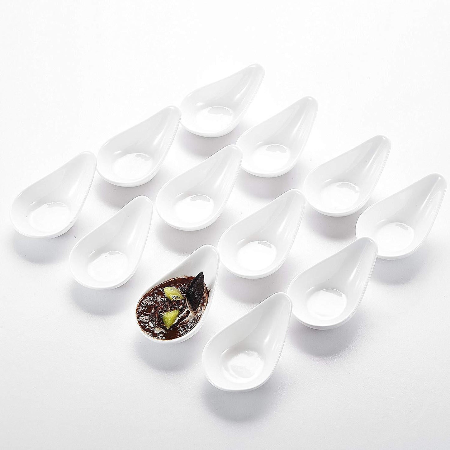 Set of 12  White Porcelain Ramekins/Snack Bowls (4.5") - Nordic Side - 12, 45, Bowls, Breakfast, Cream, Cup, Dessert, Dipping, Dishes, ice, MALACASA, of, Porcelain, Ramekins, Set, Snack, Souf