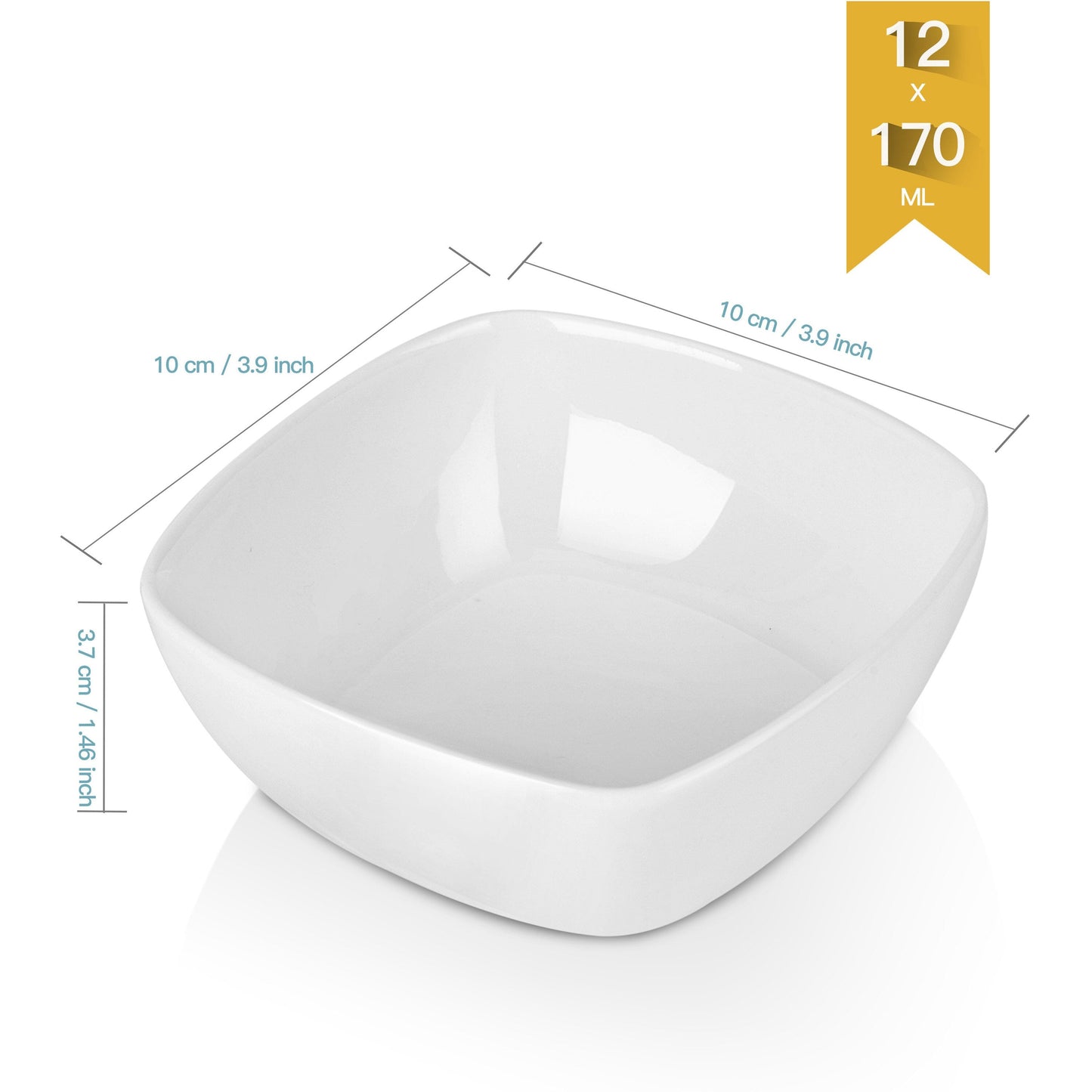 White Porcelain  Set of 6 Ramekins Dessert/Snack Bowl (4") - Nordic Side - Bowl, Breakfast, Cream, Cup, Dessert, Dishes, Fruit, Kitchen, MALACASA, of, Plate, Porcelain, Pudding, Ramekins, Set
