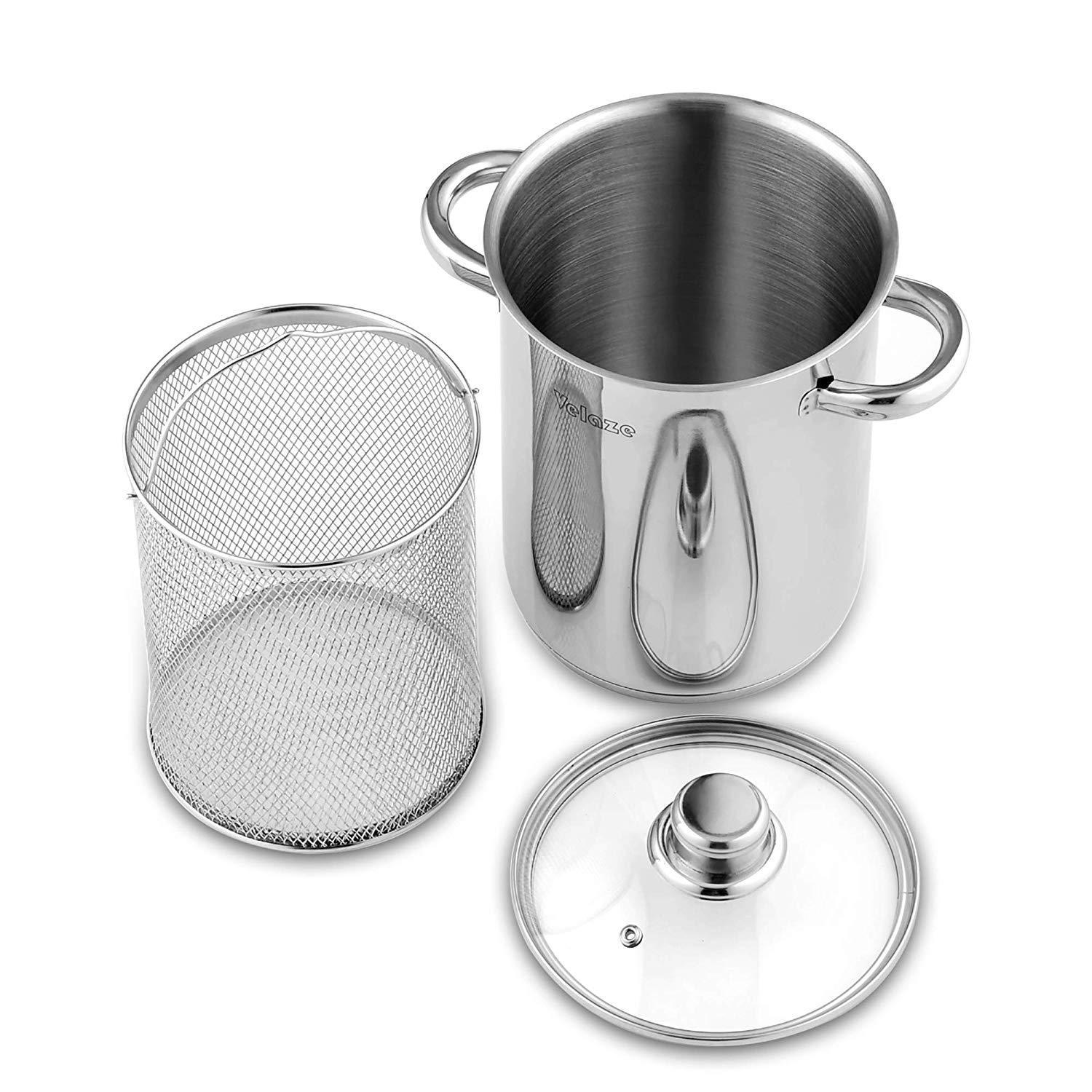 Asparagus Pot Stainless Steel 4L Vegetable Asparagus Steamer Pot with Basket and Lid Pasta Pot Stovetop Steamer Cooker - Nordic Side - and, Asparagus, Basket, Cooker, Lid, Pasta, Pot, Stainle