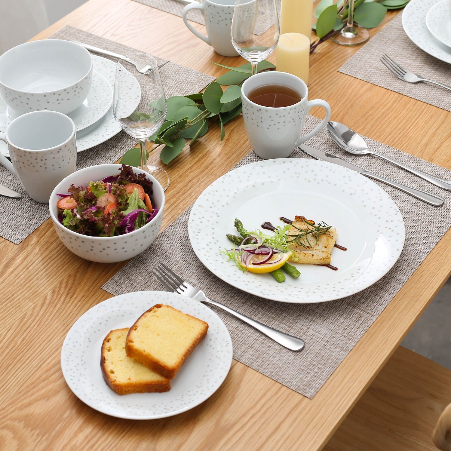 ORION Porcelain Ceramic Dinnerware(32-Pieces) - Nordic Side - 