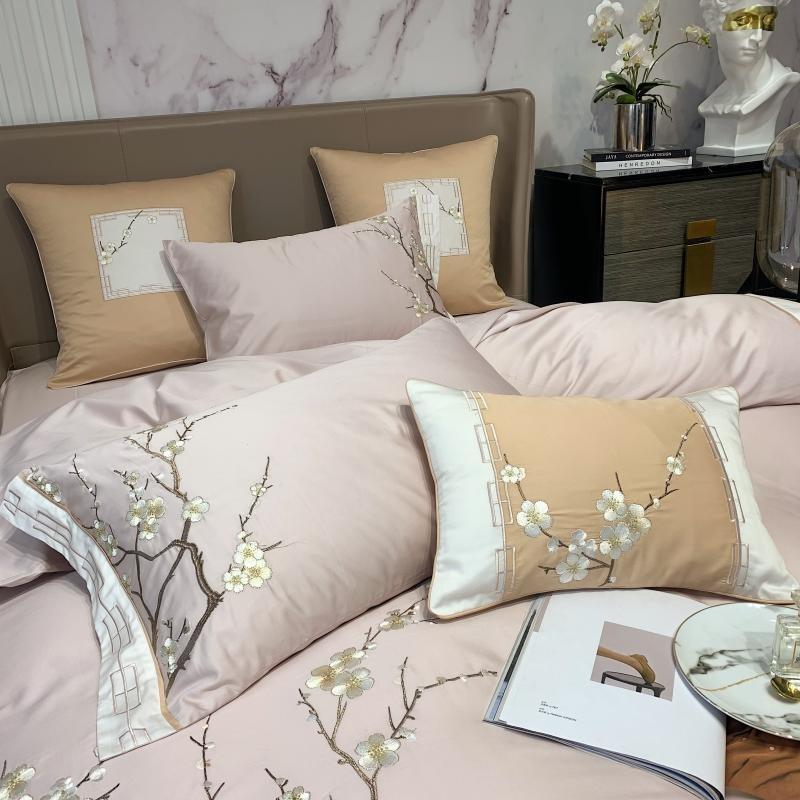 Peach Schnapps Embroidery Duvet Cover Set