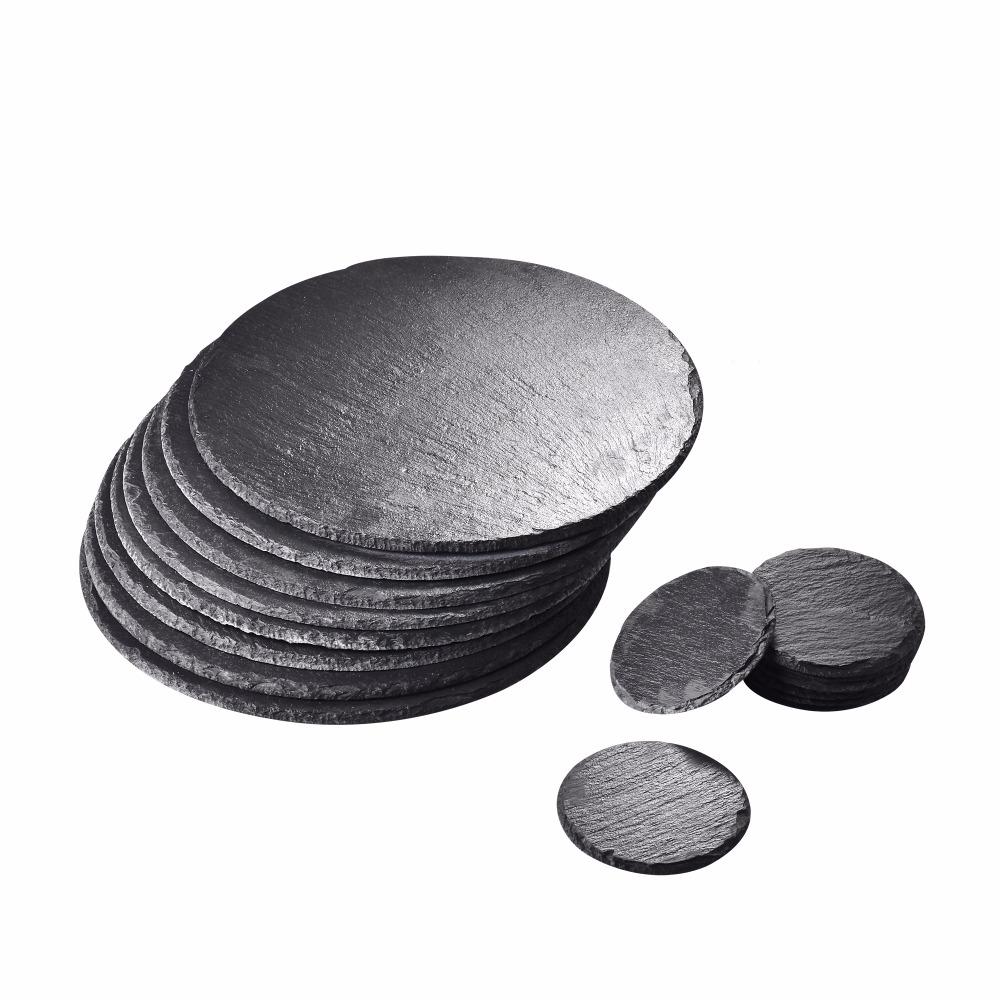 Natural Slate Tableware Round Placemat Set Coffee/Tea Mug Plate - 8 Coasters 8 Placemats - Nordic Side - Coasters, Coffee, Cup, MALACASA, Mug, Natural, Placemat, Placemats, Plate, Round, Set,