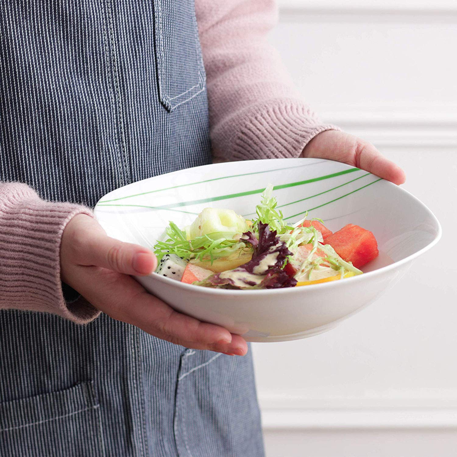 AVIVA Porcelain Round Fruit & Salad Bowl Set(4-Pieces) - Nordic Side - AVIVA, Bowl, Fruit, Pieces, Porcelain, Round, Salad, Set