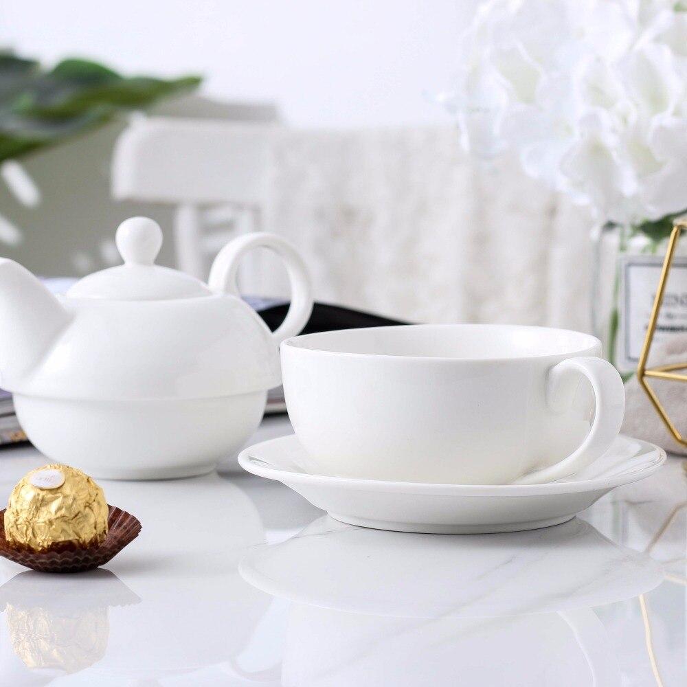 Series Sweet.time 4-Piece Tea for one Set Cream White Porcelain Teapot with the Lid Cup and Saucer - Nordic Side - and, Cream, Cup, for, Lid, one, Piece, Porcelain, Saucer, Series, Set, Sweet