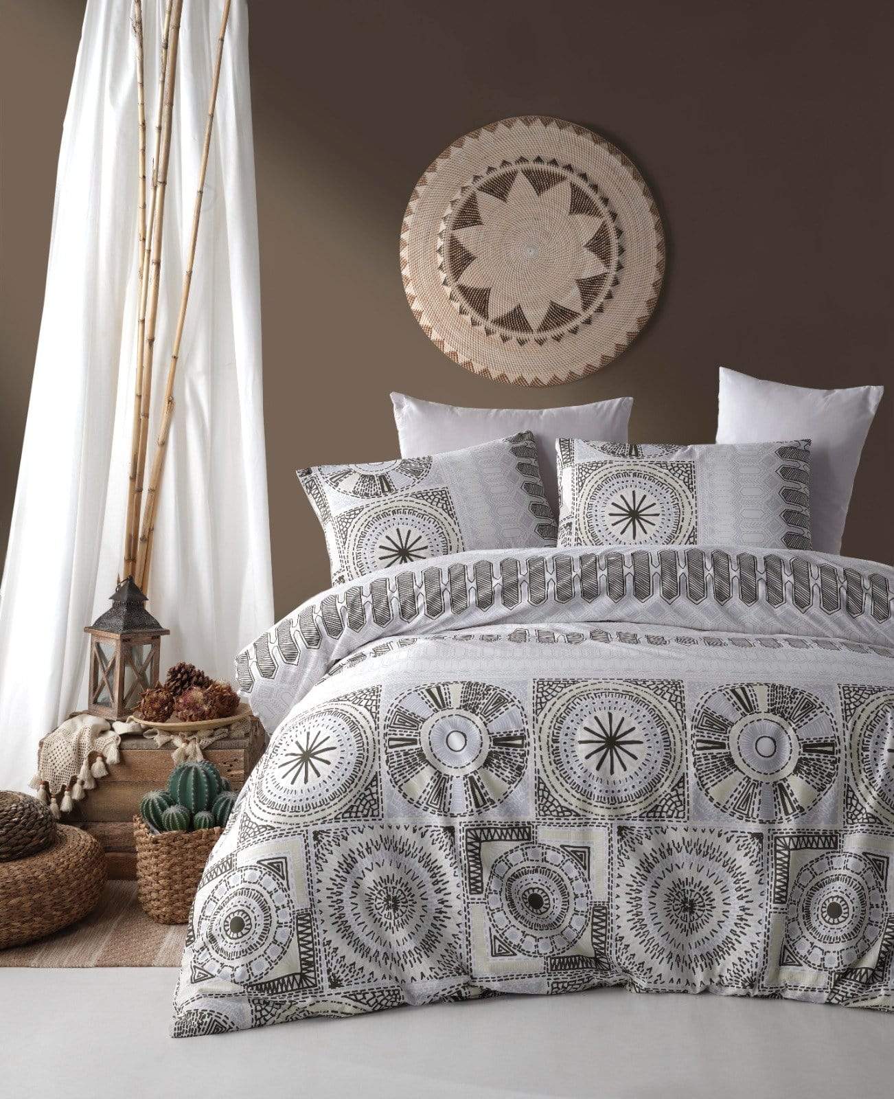 Holly Kahve Turkish Linen - Nordic Side - bed, bedding, duvet, spo-enabled