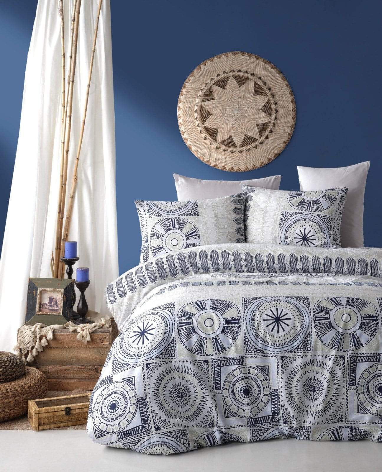 Holly Lacivert Turkish Linen - Nordic Side - bed, bedding, duvet, spo-enabled