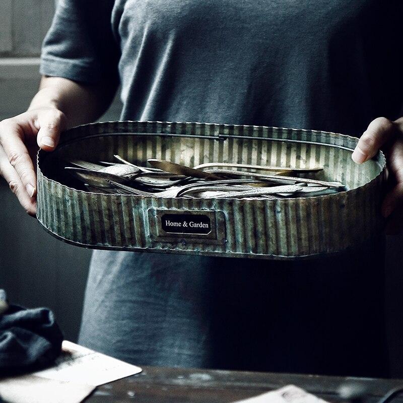Elanor - Nordic Side - Antique, Bread, Cake, Iron, Metal, Oval, Plate, Retro, Tray, Vintage