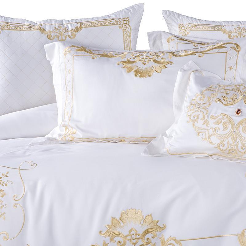 Ivy Gold Forest Duvet Cover Set (Egyptian Cotton) - Nordic Side - Bed, Bedding, Bedroom, Duvet