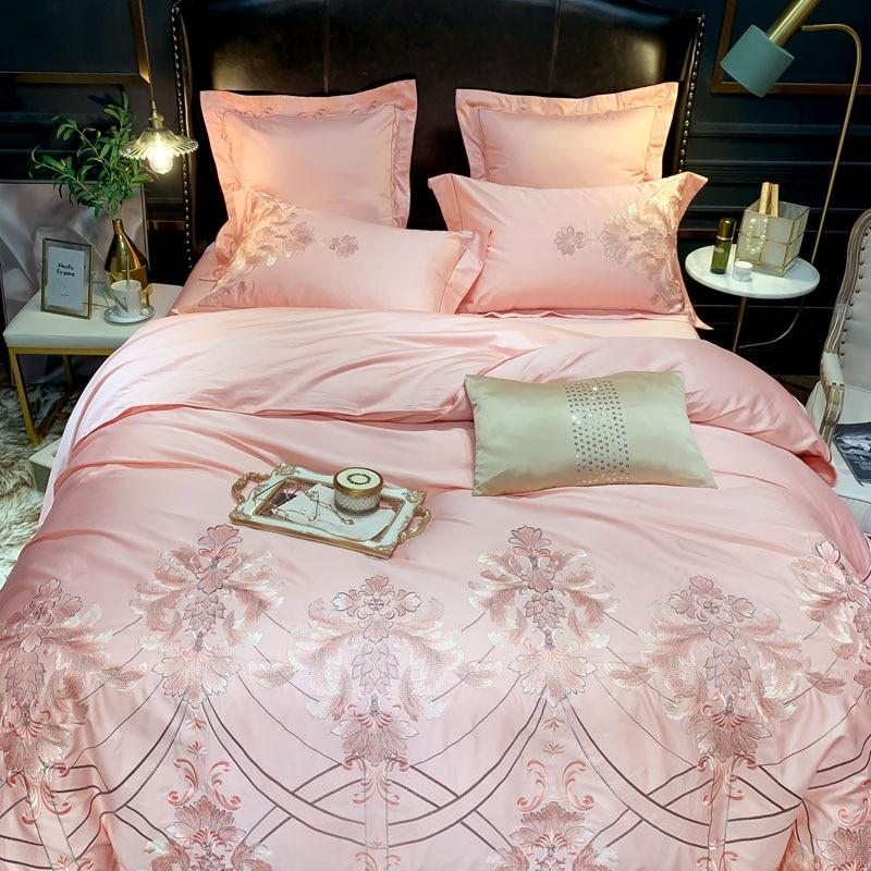 Royal Light Pink Embroidery Duvet Set