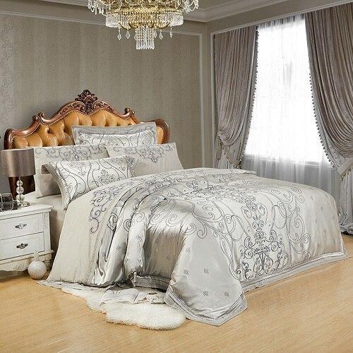 Vetora Luxury Silk Jacquard Cotton Duvet Cover Set - Nordic Side - bedding, cotton, jacquard, luxury, sets, silk, Vetora