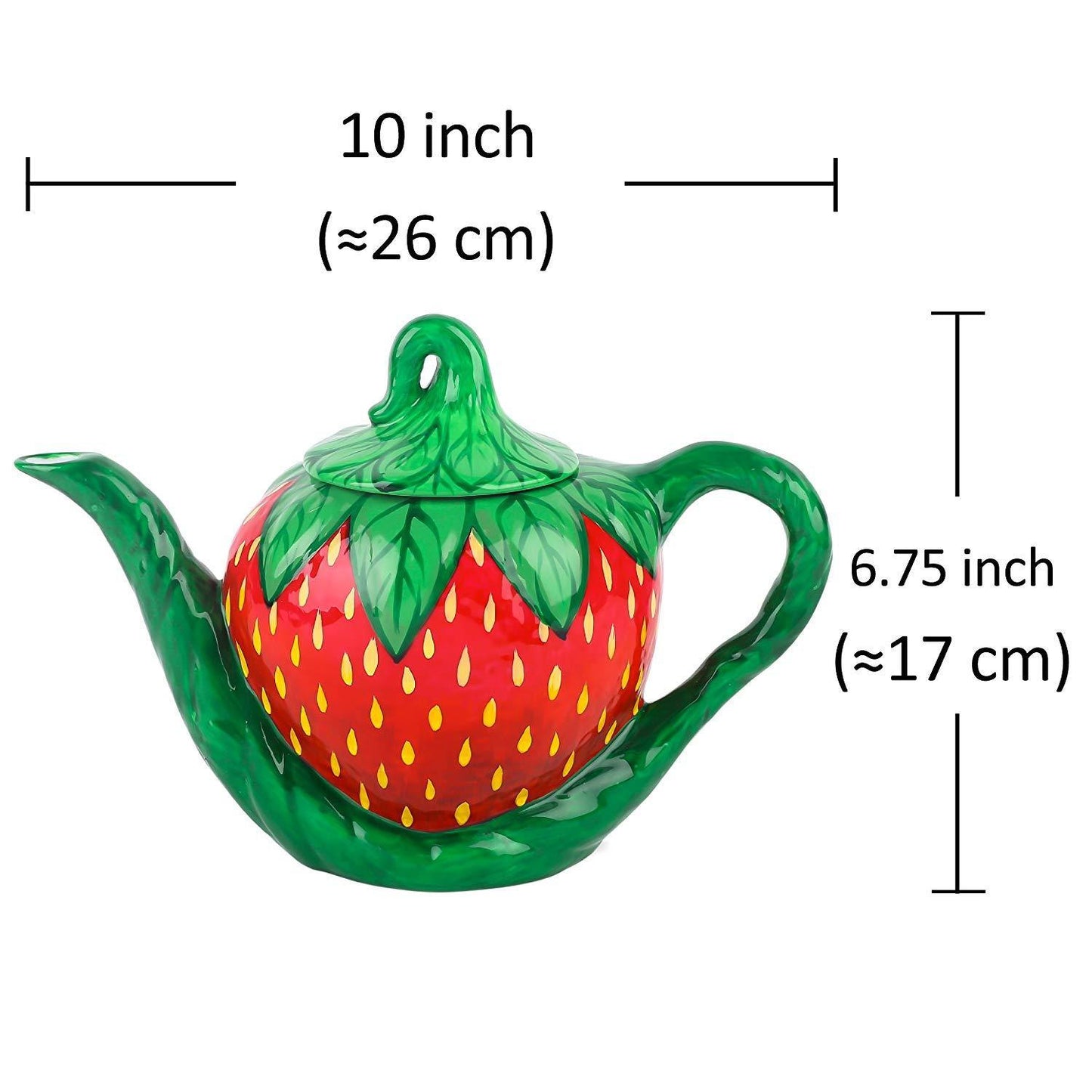 Porcelain Hand Painted Strawberry Shape Teapot Crafts 1000 ml Gift  Teapot - Nordic Side - 800, Artvigor, Coffeepot, Coffeepots, Crafts, Family, Gift, Hand, ml, Office, Painted, Porcelain, Sh