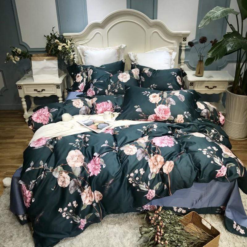 Chinoiserie Flora Duvet Cover Set - Nordic Side - bed, bedding, spo-disabled