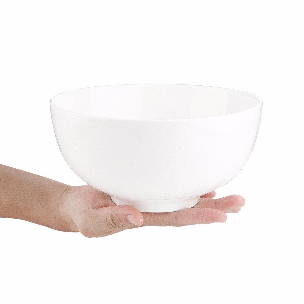 Series 3 Pieces White Porcelain Ceramic NoodleSaladRice Bowls (8'/ 1900 ml) - Nordic Side - 10, 1900, 20, 65, Bowl, Ceramic, Cereal, cm, MALACASA, ml, Noodle, oz, Pieces, Porcelain, Regular, 