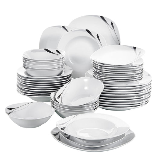 KARLA Ivory White Porcelain Tableware Set(48-Pieces) - Nordic Side - 