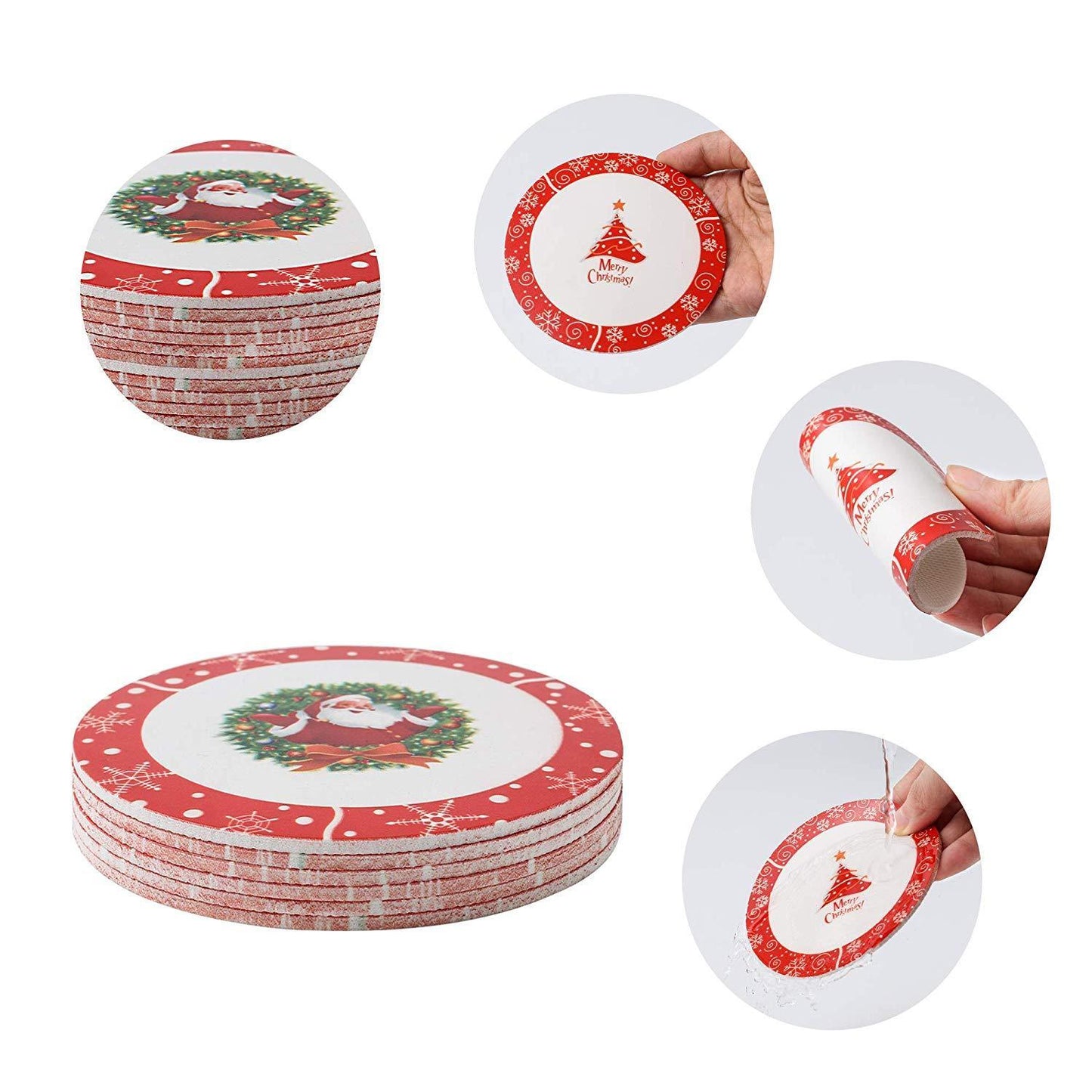 Christmas Pattern Drink Coasters(6-pieces) - Nordic Side - 