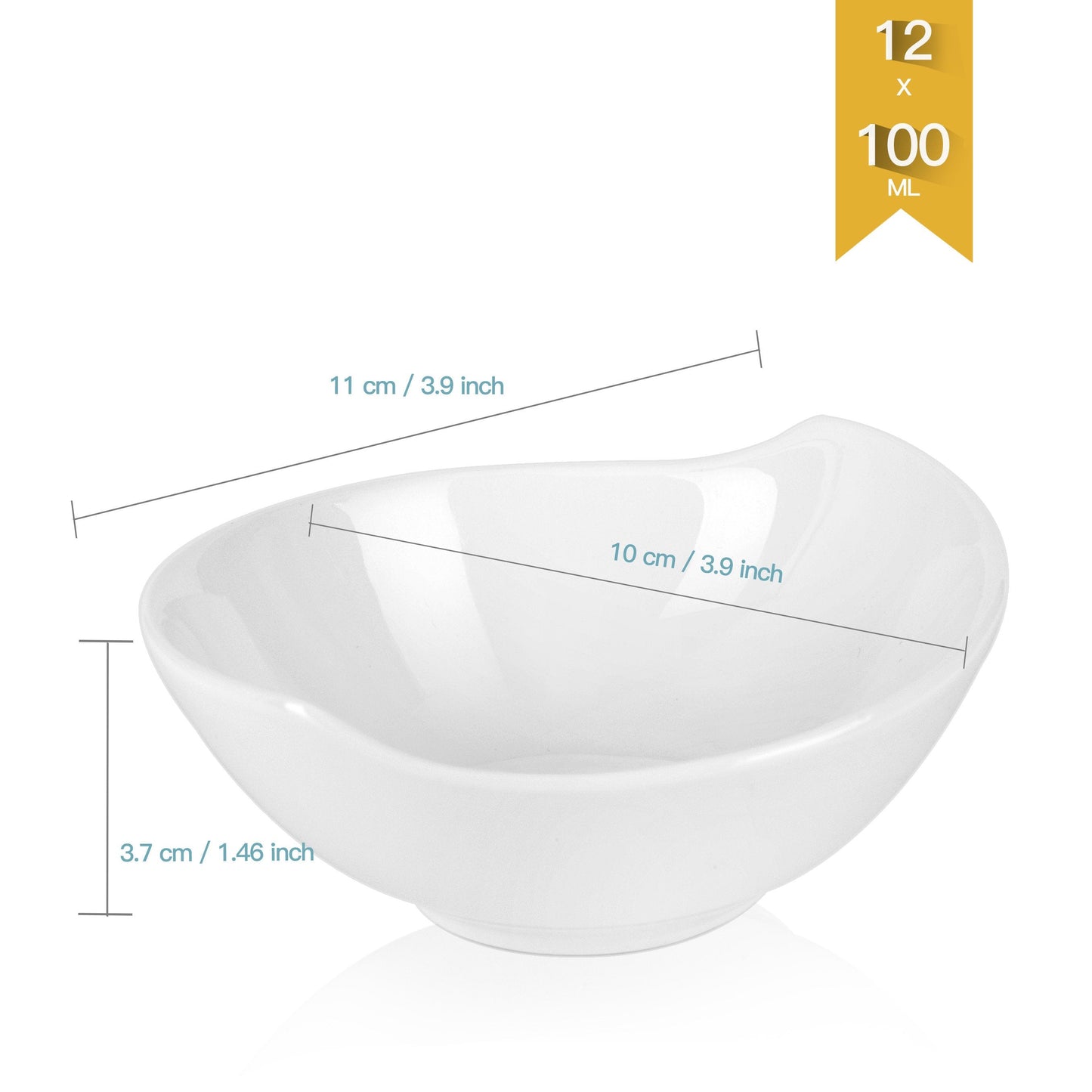 Ramekin Set of 6 Porcelain Souffle Cup, Baking Dipping Bowls (White 4.3" ) - Nordic Side - 43, Baking, Bowl, Brulee, Creme, Cup, Dessert, Dipping, Dishes, Fruit, MALACASA, of, Plates, Porcela