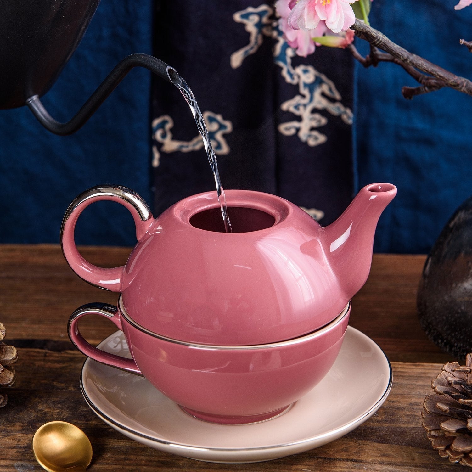 Artvigor, Tea for One Teapot And Cup Servizio da tè in Porcellana Teiera  Set con Tazza e Piattino Teiere Caffettiere Ceramica 3 Pezzi per 1 Persona  Giallo : : Casa e cucina