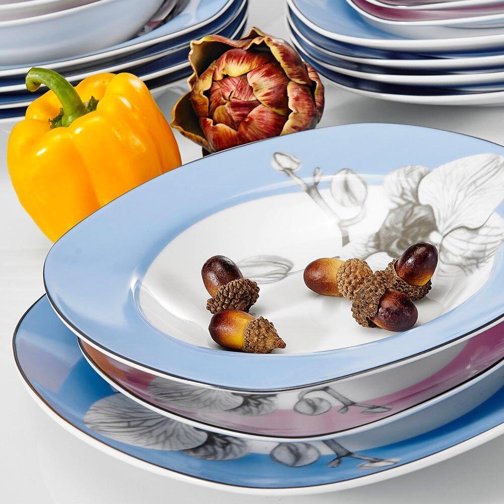 DEBBIE 48-Piece White Dinner Cutlery Combi-Set Porcelain Tableware Set with Bowl Dessert Plate Soup Plate Dinner Plate - Nordic Side - 48, Bowl, CombiSet, Cutlery, DEBBIE, Dessert, Dinner, Pi